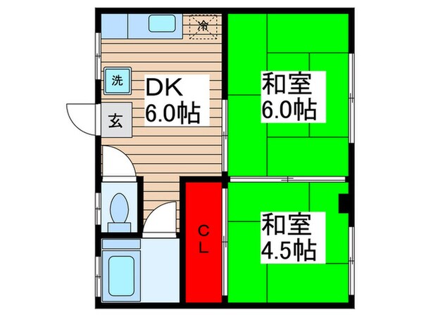 飯田コーポの物件間取画像